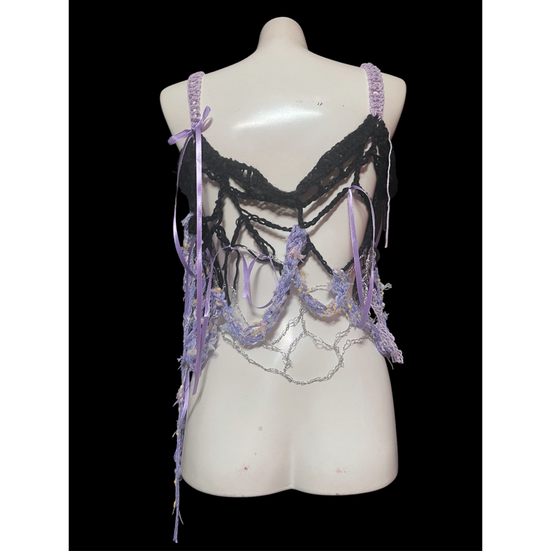 - melt knit - Black purple  camisole レディースのトップス(キャミソール)の商品写真