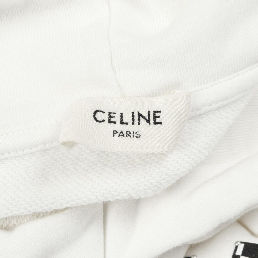 CELINE ロゴスウェットハーフパンツ 刺繍 セリーヌ ホワイト 白 セリーヌ スウェットパンツ スーパーコピー CELINEロゴ刺繍の