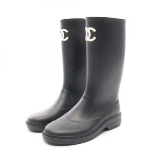 シャネル(CHANEL)のシャネル CHANEL ココマーク レインシューズ 靴 ラバー レディース ブラック系 G38355 【中古】(レインブーツ/長靴)