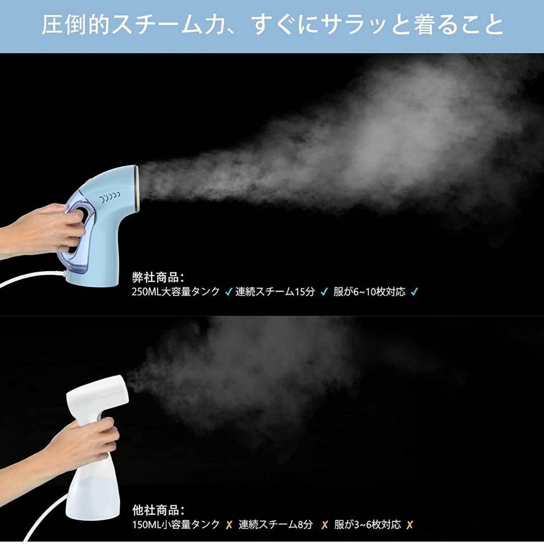 衣類スチーマー ブルー アイロン 大容量 スチーマー ドライ 除菌 消臭 スマホ/家電/カメラの生活家電(アイロン)の商品写真