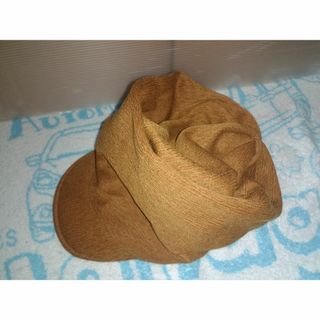 H0263_薄手からし色風布巻風キャップ_帽子