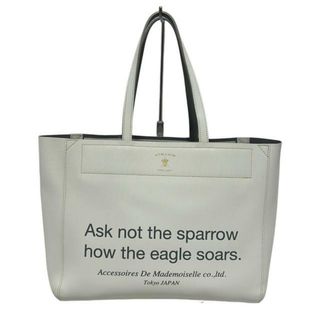 AccessoiresDeMademoiselle(ADMJ)(アクセソワ・ドゥ・マドモワゼル) トートバッグ美品  - 白×グレー ロゴプリント レザー(トートバッグ)