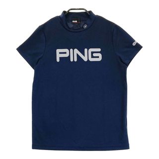 サイズ：L PING ピン  モックネック 半袖Tシャツ  ネイビー系 [240101484094] ゴルフウェア レディース ストスト(ウエア)