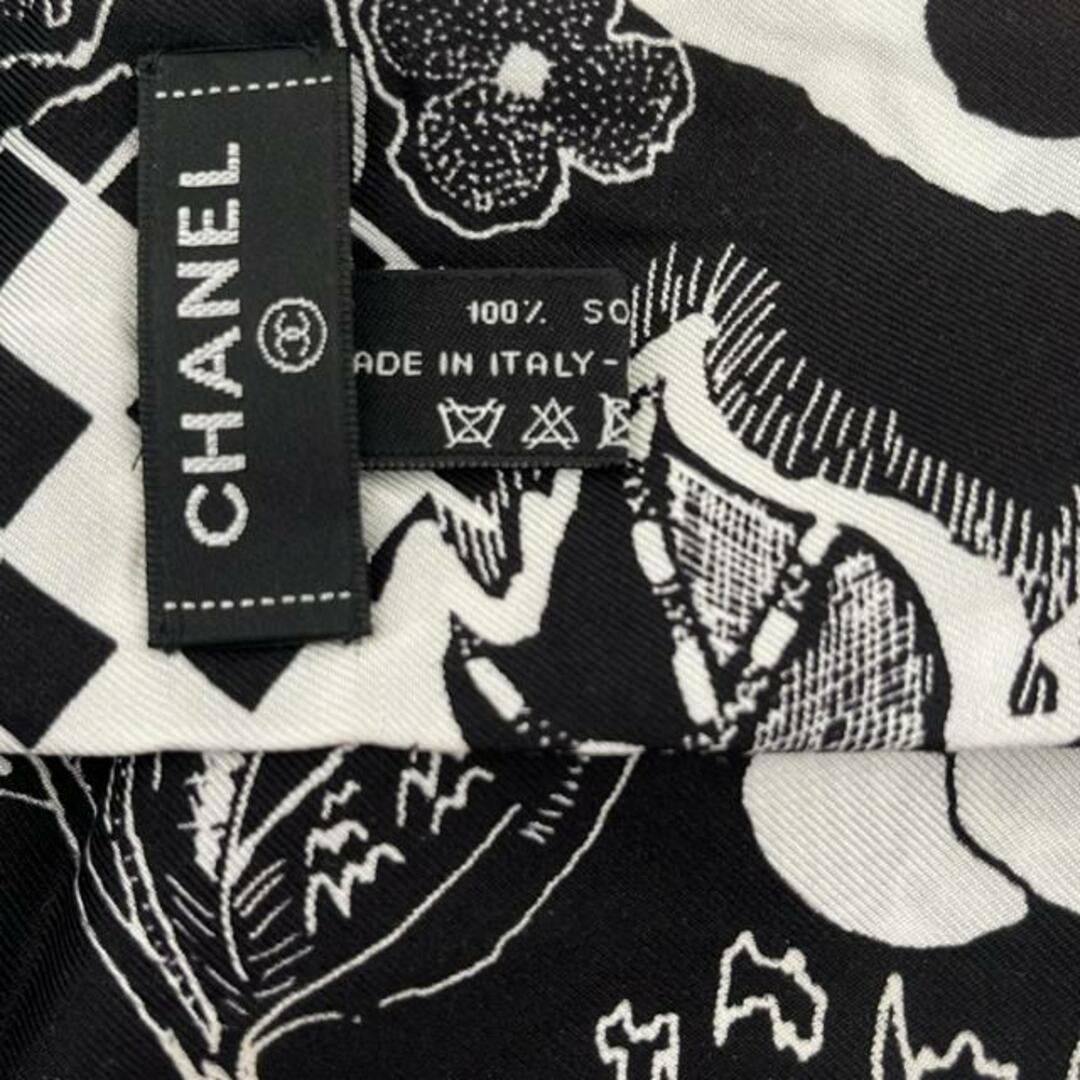 CHANEL - CHANEL(シャネル) スカーフ美品 - 黒×白 リボン
