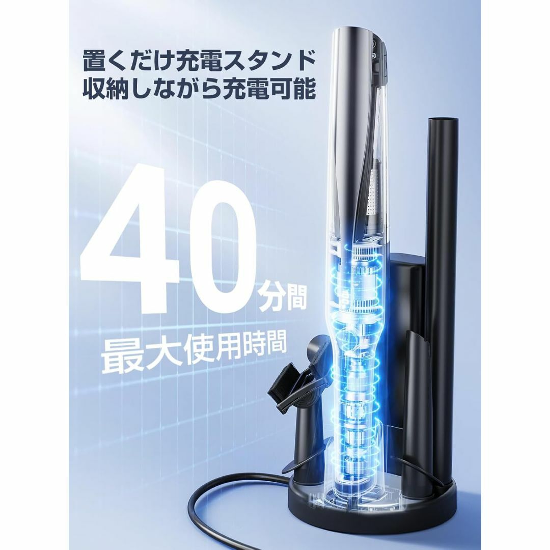 掃除機 コードレス 置くだけ充電 28Kpa強力吸引 超軽量