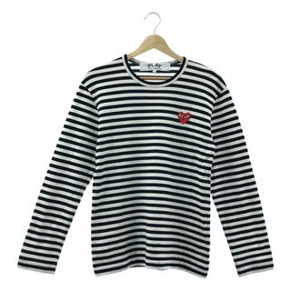 PLAY COMME des GARCONS / プレイコムデギャルソン | AD2023 / 8 | ボーダー クルーネックカットソー | S | ブラック/ホワイト | レディース(Tシャツ(長袖/七分))