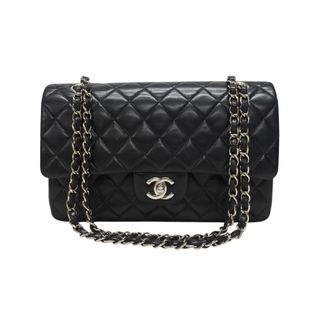 シャネル(CHANEL)のCHANEL シャネル マトラッセ25 Wフラップ Wチェーンショルダーバッグ 5番台 A1112 ラムスキン ブラック シルバー金具 美品 中古 4b004257(ショルダーバッグ)