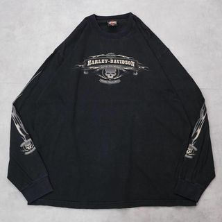 Harley Davidson - ハーレーダビッドソン ロンT Tシャツ 炎 USA 00s XL 黒 14792