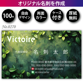 名刺作成 名刺印刷 100枚 両面 フルカラー 紙ケース付 No.0270