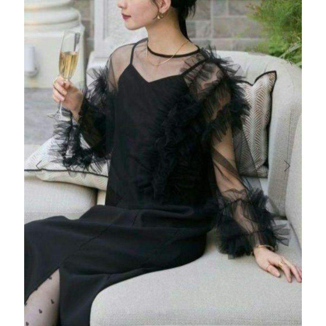 美品 フォルクシー チュールフリル 結婚式 パーティー