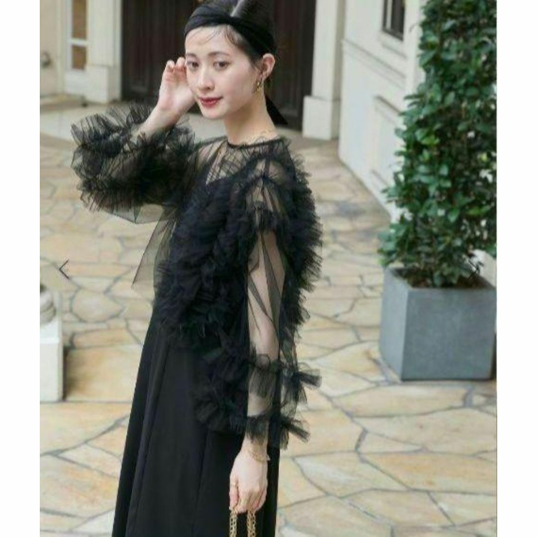 美品 フォルクシー チュールフリル 結婚式 パーティー