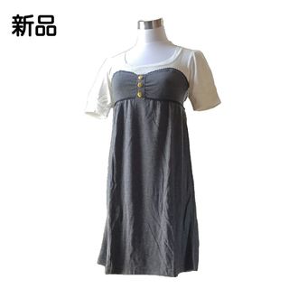 ユメテンボウ(夢展望)の訳あり　夢展望★ビスチェ風　パフスリーブ　ワンピース(ひざ丈ワンピース)