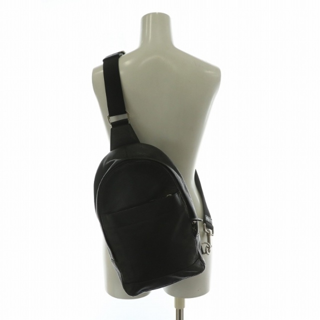 美品 コーチ レザー ウエストバッグ ロゴ型押し ファスナー ブラック COACH - コーチ ボディバッグ ウエストバッグ レザー ロゴ 型