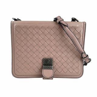 【美品】ボッテガヴェネタ ショルダーバッグ レザー イントレチャート ブラウン BOTTEGA VENETA（ショルダーバッグ ・ ブラウン/茶色系）の