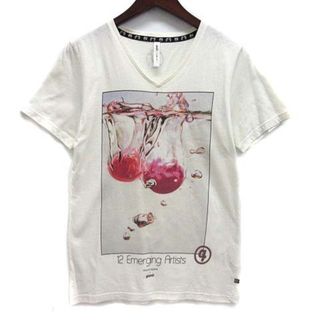 グラム(glamb)のグラム glamb 青山ひろゆき グラフィック Vネック Tシャツ 半袖 白 2(Tシャツ/カットソー(半袖/袖なし))