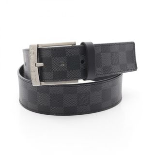ルイヴィトン(LOUIS VUITTON)のルイ・ヴィトン LOUIS VUITTON サンチュール ダウンタウン ダミエグラフィット ベルト 衣料品 PVCコーティングキャンバス メンズ ブラック系 M0374 【中古】(ベルト)