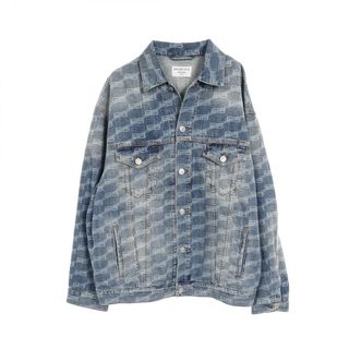 バレンシアガ(BALENCIAGA)のバレンシアガ BALENCIAGA BBモノグラム デニムジャケット 衣料品 アウター コットン メンズ レディース ブルー系 675208 【中古】(Gジャン/デニムジャケット)