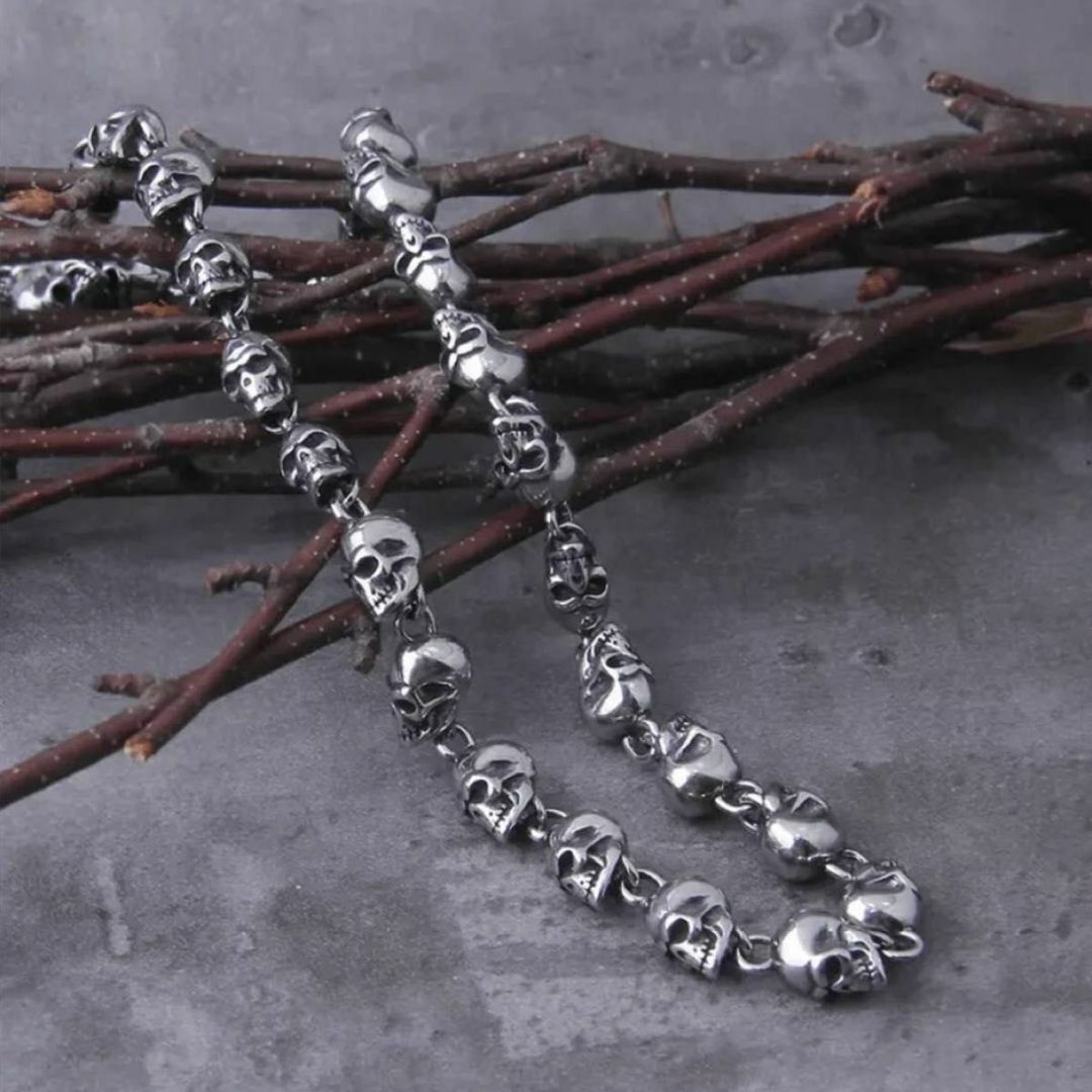 ネックレス メンズ レディース スカル ドクロ 骸骨 シルバー y2k グランジ メンズのアクセサリー(ネックレス)の商品写真