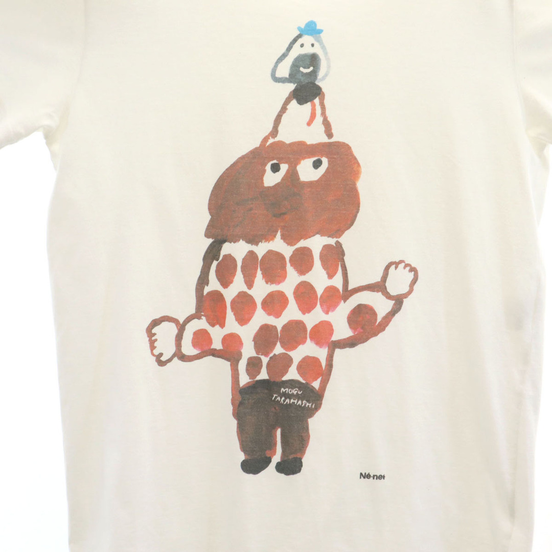 Ne-net(ネネット)の古着 Ne-net ネネット MOGU TAKAHASHI モグタカハシ コラボ 日本製 半袖 Tシャツ 3 ホワイト ユニセックス レディース レディースのトップス(Tシャツ(半袖/袖なし))の商品写真