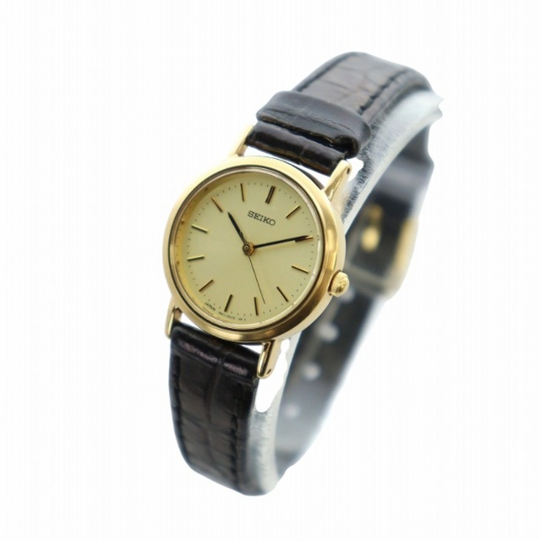 稼働 SEIKO 腕時計 ゴールド文字盤 新品レザーベルト クラシカル 958 SEIKO - セイコー 腕時計 ウォッチ クォーツ レザーベルト ロゴ