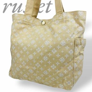 ラシット(Russet)のrusset ラシット トートバッグ 買い物袋 コットン サイドポケット 総柄(トートバッグ)
