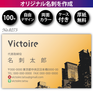 名刺作成 名刺印刷 100枚 両面 フルカラー 紙ケース付 No.0273