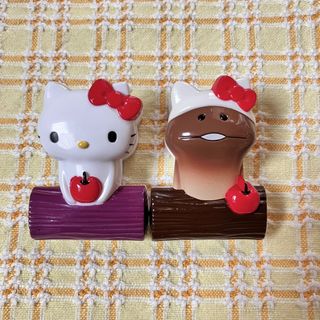 ハローキティ(ハローキティ)のおさわり探偵なめこ×ハローキティ　クリップ　2点セット(キャラクターグッズ)