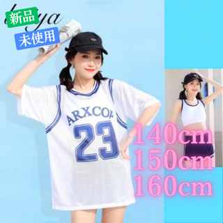 水着 レディース キッズ ジュニア Tシャツ ショートパンツ 3点セット(水着)