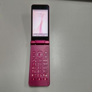 シャープ(SHARP)の【中古】ガラホ SHARP AQUOS SH-N01 SIMフリー　赤(携帯電話本体)