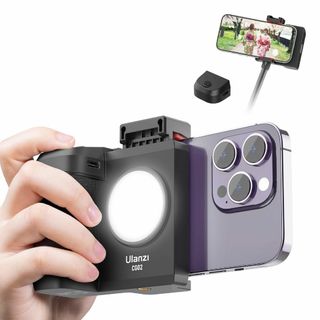 Ulanzi スマホグリップ スマートフォンホルダー 撮影用ライト付き 三脚用 