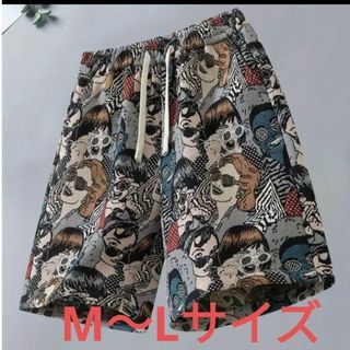 メンズパンツ 柄パンツ 派手パンツ 顔柄パンツ(ショートパンツ)