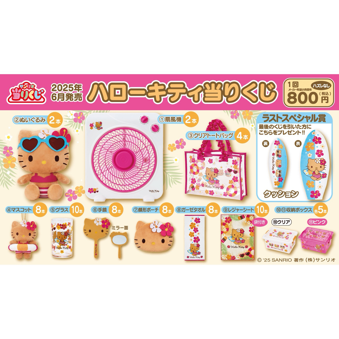 日焼けキティ 一番くじ ぬいぐるみ グラス ガーゼタオル 顔形ポーチ 4点 ハローキティ - ハローキティ 日焼け 一番くじ 当たりくじ