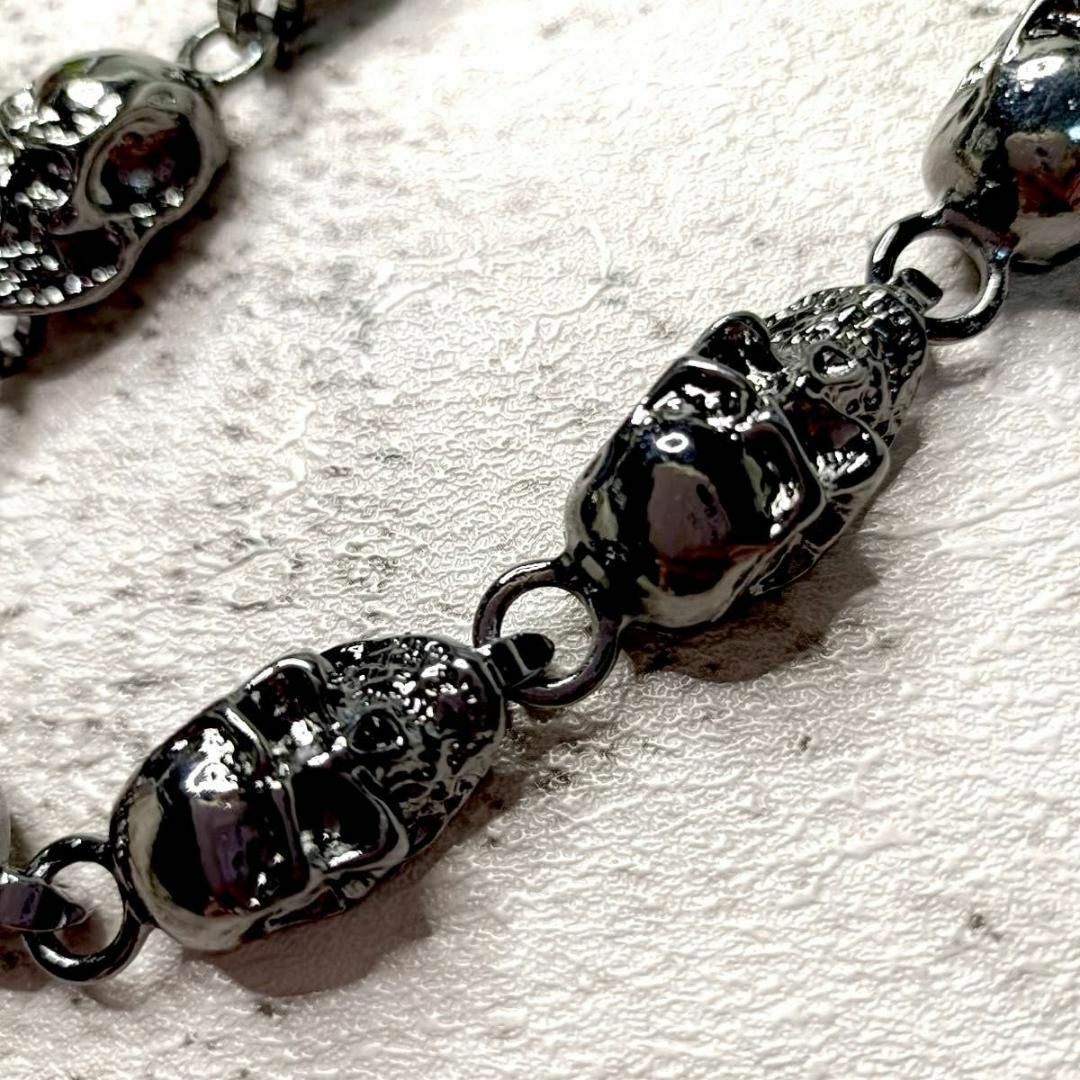 ウォレットチェーン スカル ドクロ シルバー メンズ 骸骨 ガイコツ チェーン メンズのファッション小物(ウォレットチェーン)の商品写真