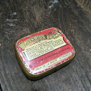 アンティーク 雑貨  インテリア　 ヴィンテージ　TIN缶 フランス雑貨 BLACKOIDS BROWN(雑貨)