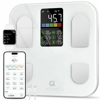 【特価セール】arboleaf 体重計 スマホ連動 体脂肪計・体組成計 Blue(その他)