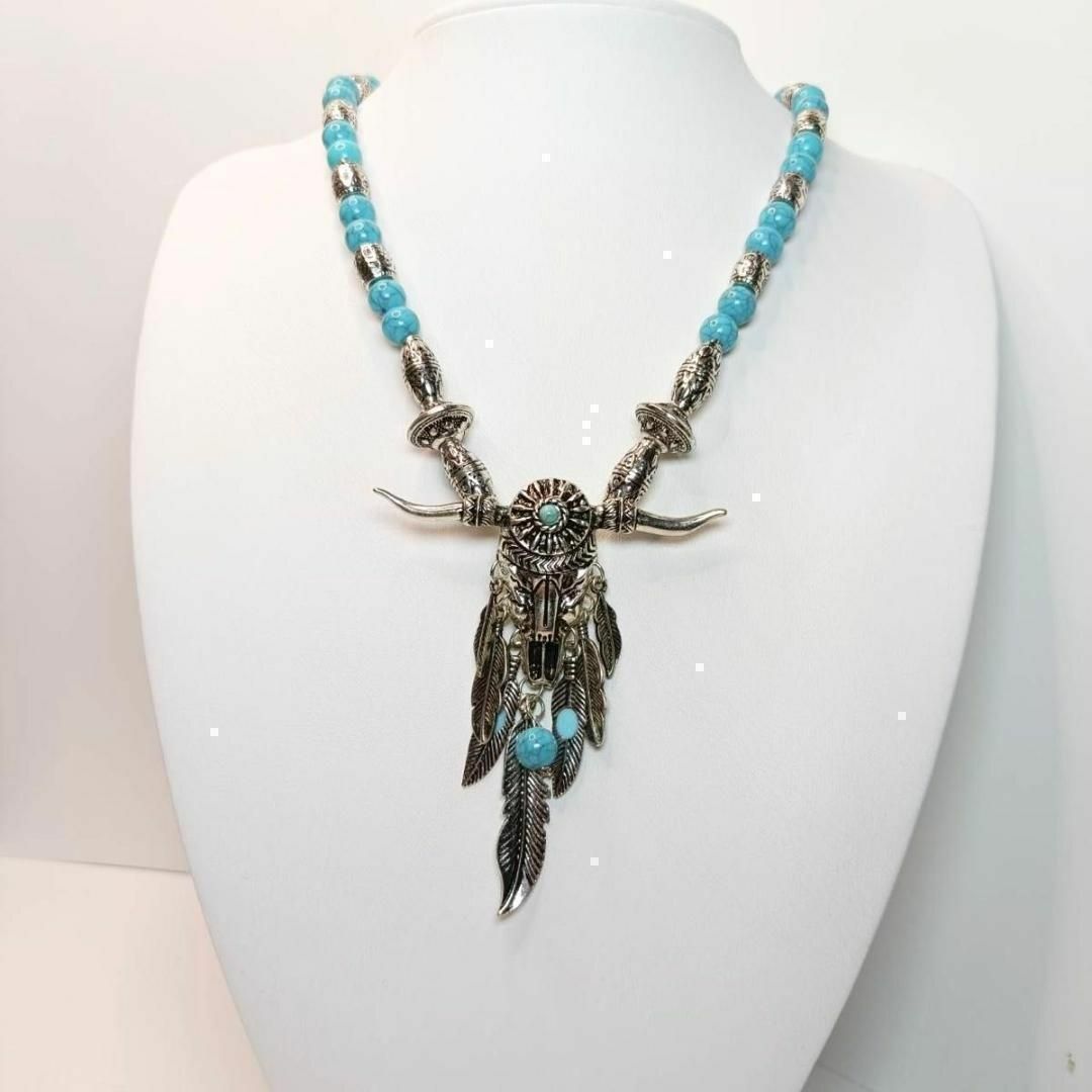 ネックレス メンズ レディース ボヘミアン ターコイズ エスニック ナバホ族 メンズのアクセサリー(ネックレス)の商品写真