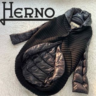 ヘルノ(HERNO)の【最高級】ヘルノ HERNO ダウン×ニット 切り替えし ドッキングダウンコート(ダウンコート)