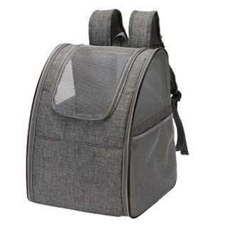 【数量限定】SMALY 小型 犬 猫 折りたたみ ペットキャリー リュック グレ(犬)