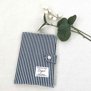 ヒッコリー　お薬手帳カバー　ハンドメイド