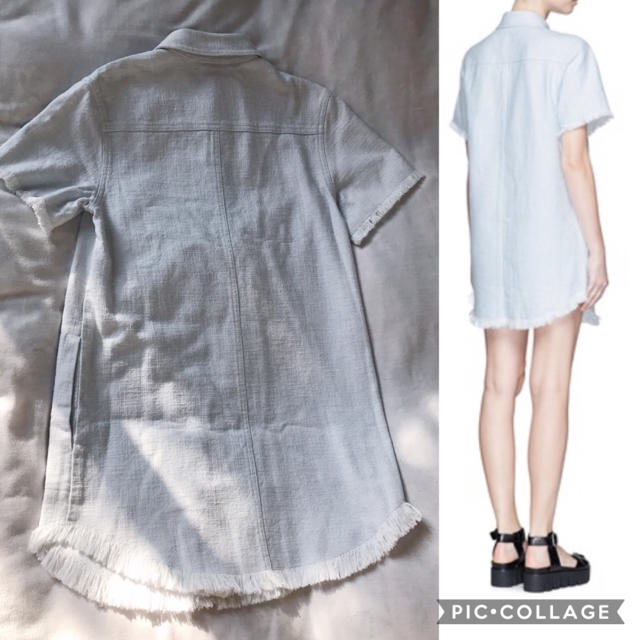 Alexander Wang(アレキサンダーワン)のT by alexanderwang ♡シャツワンピ レディースのトップス(シャツ/ブラウス(半袖/袖なし))の商品写真