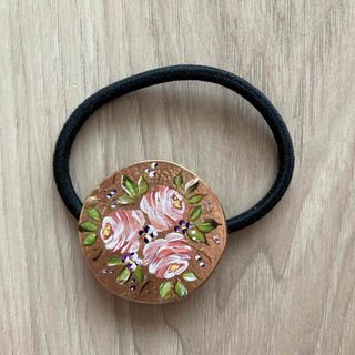 ヘアゴム　バラ　円