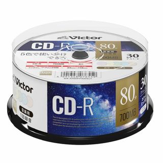 【新着商品】ビクター Victor 音楽用 CD-R 80分 30枚 カラーMI(その他)