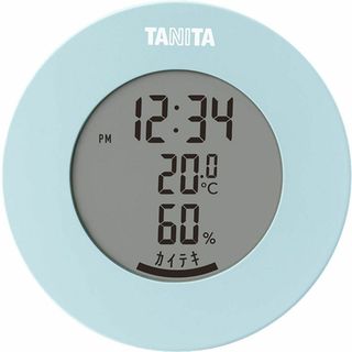 タニタ 温湿度計 時計 温度 湿度 デジタル 卓上 マグネット ライトブルー T