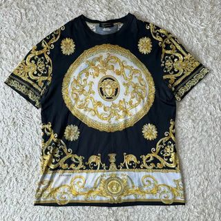 VERSACE ヴェルサーチ tシャツ 半袖 バロック メデューサ 総柄 M 黒