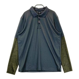 サイズ：L OAKLEY オークリー 重ね着風 長袖ポロシャツ グレー系 [240101486491] ゴルフウェア メンズ ストスト