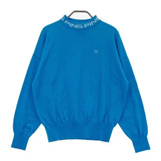 サイズ：L PING ピン ウール混 長袖ニットセーター ブルー系 [240101486584] ゴルフウェア レディース ストスト