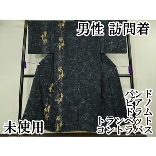 平和屋本店■極上　男性　訪問着　バンド　ピアノ　ドラム　トランペット　コントラバス　金彩　逸品　未使用　DZAA6576kh5