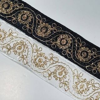 2m●刺繍リボン●装飾リボン●全2色●約45mm●ハンドメイド●資材