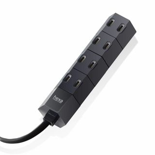 【在庫セール】エレコム 電源タップ 回転式 hexa コンパクト 4個口 1m 