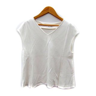 ユナイテッドアローズグリーンレーベルリラクシング(UNITED ARROWS green label relaxing)のグリーンレーベルリラクシング カットソー ノースリーブ Vネック リネン 白(カットソー(半袖/袖なし))
